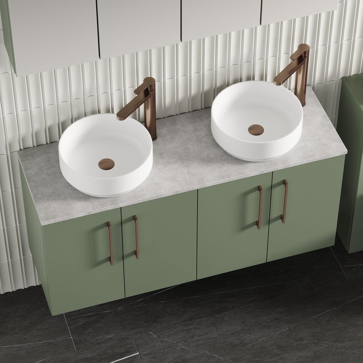 1200 Wh 4-Door Vanity & Laminate Top