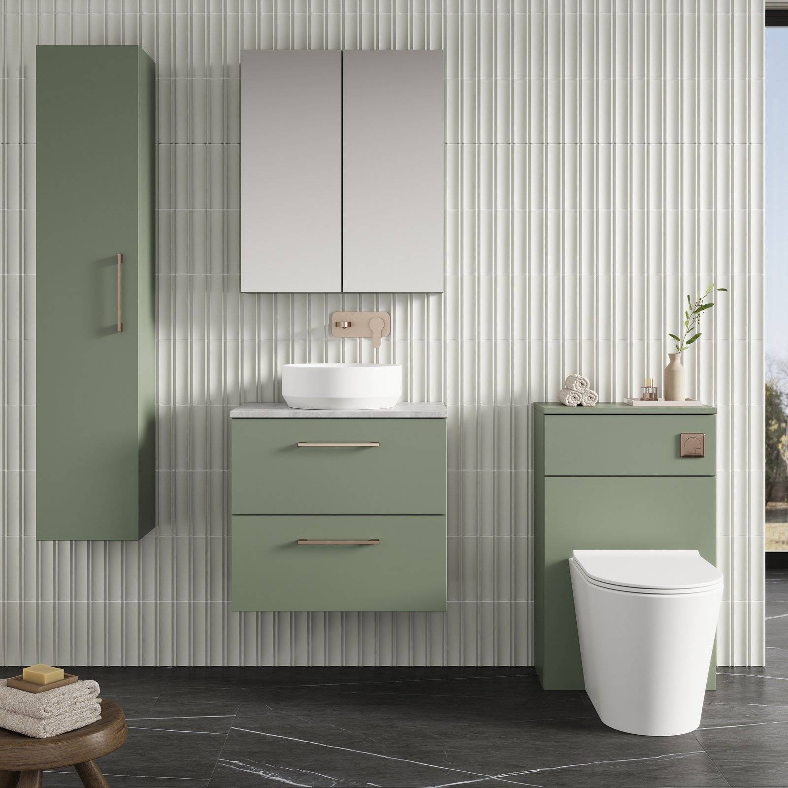 600 WH 2-Drawer Vanity & Laminate Top