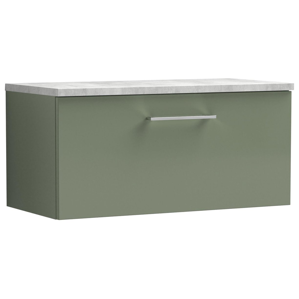 800mm WH Single Drawer Vanity & Laminate Top - Satin Green