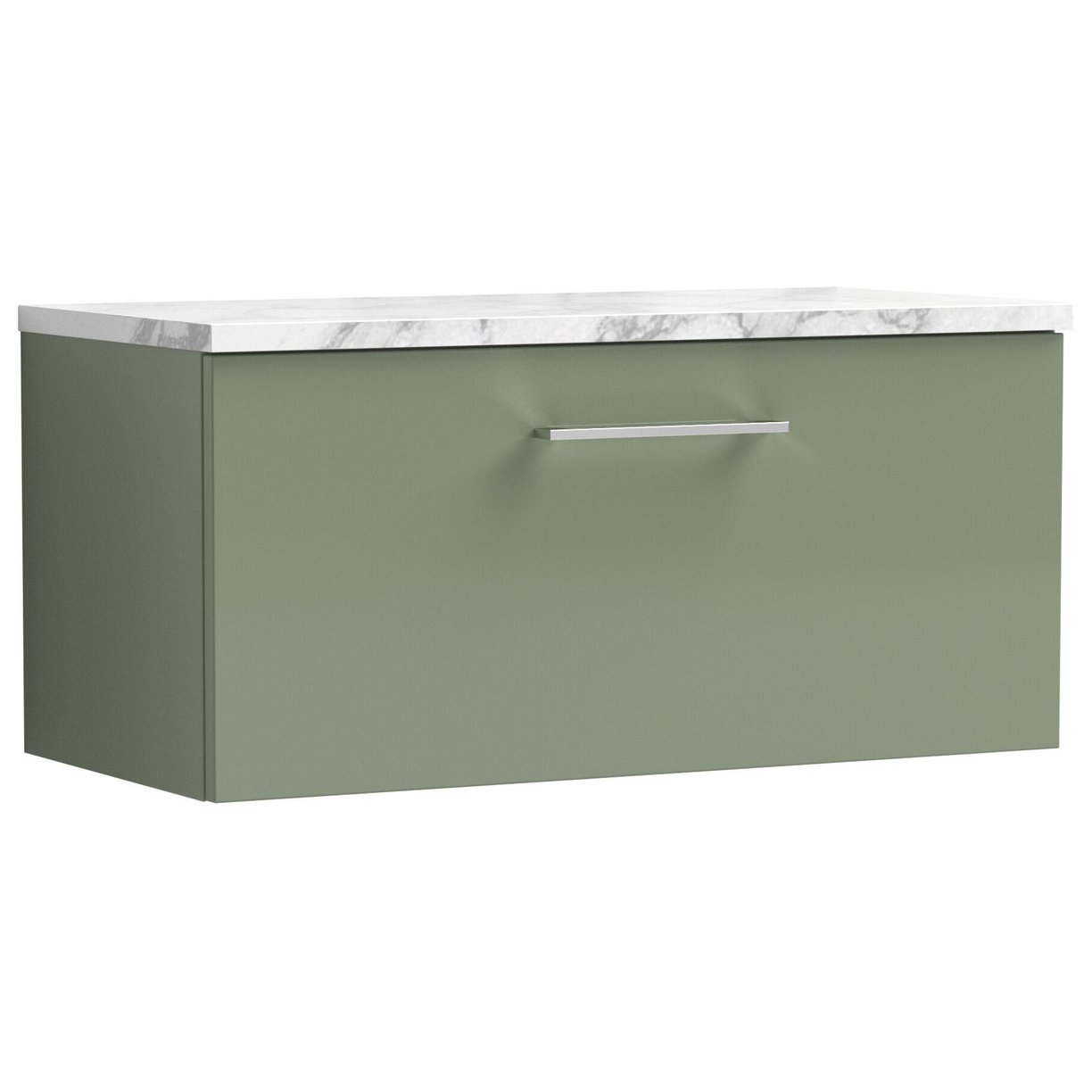 800mm Wh 1-Drawer Vanity & Laminate Top - Satin Green