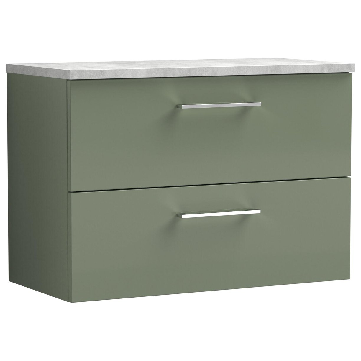 800mm WH 2-Drawer Vanity & Laminate Top - Satin Green