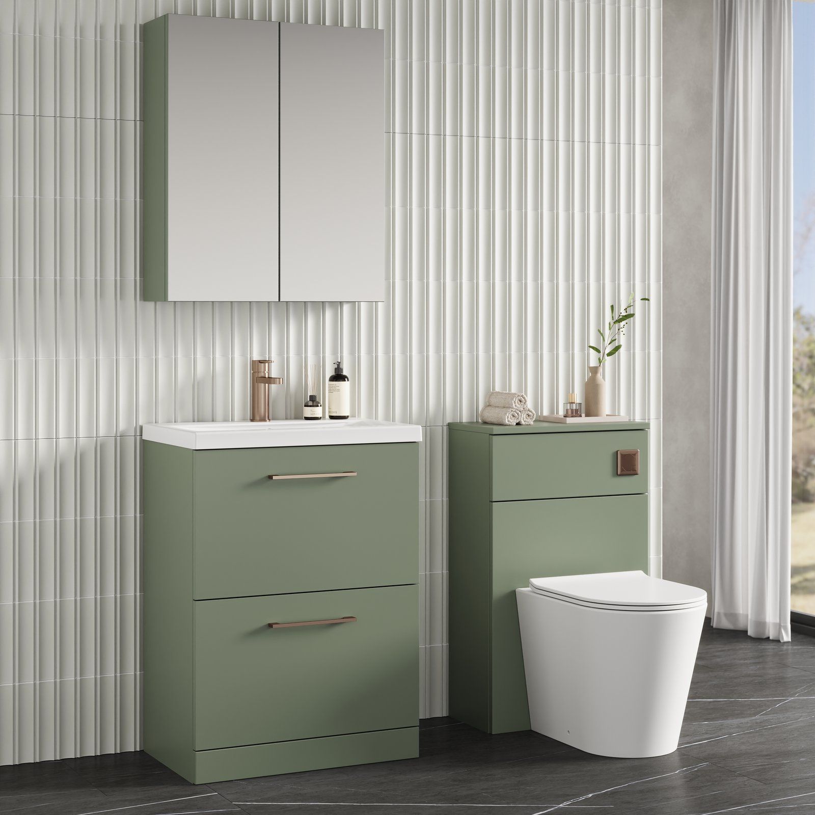 600 FS 2-Drawer Vanity & Basin 1