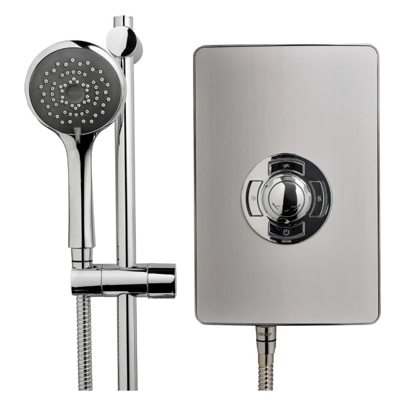 MOQ Aspirante Electric Shower - Brushed Steel 9.5kw