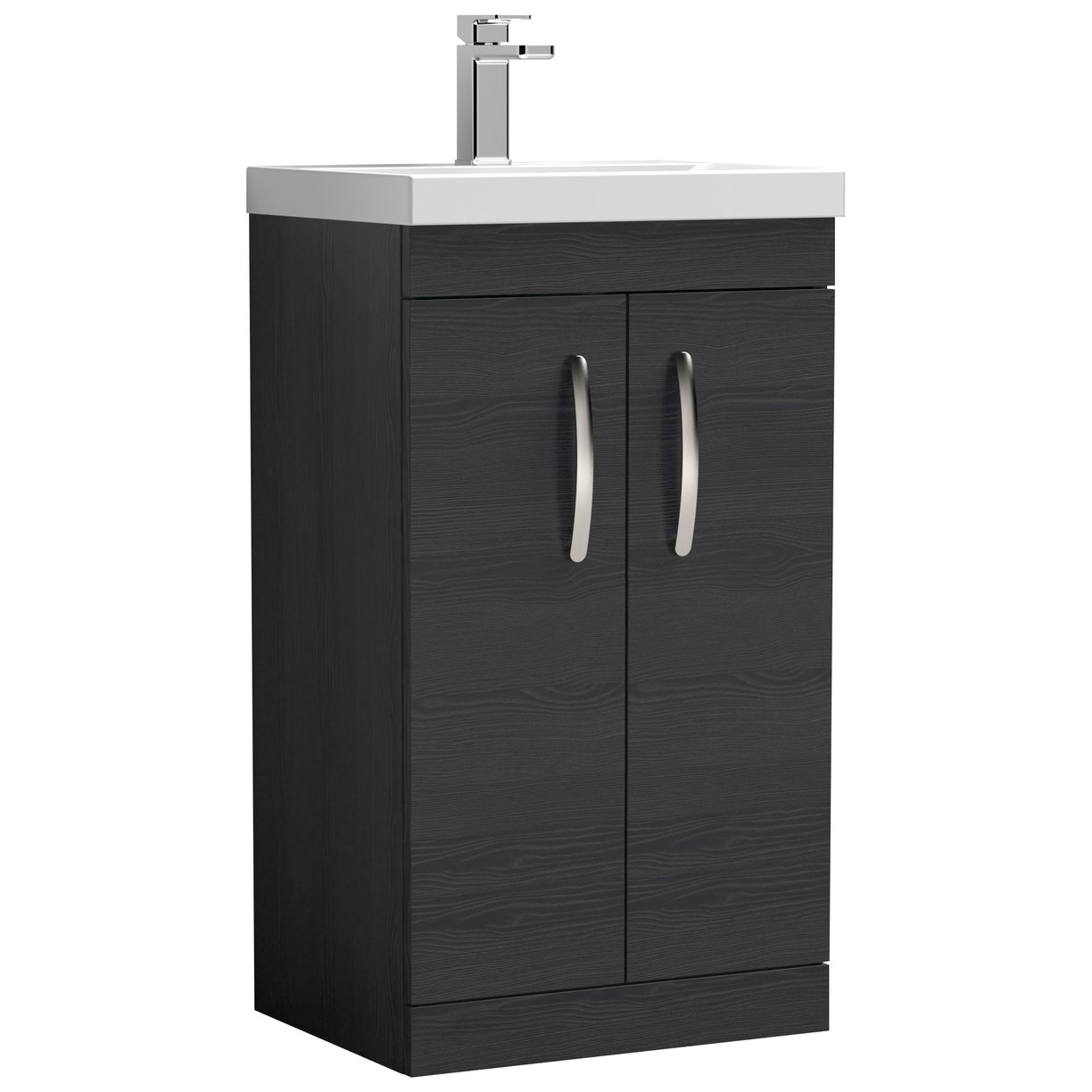 500mm FS 2-Door Vanity & Basin 3 - Charcoal Black