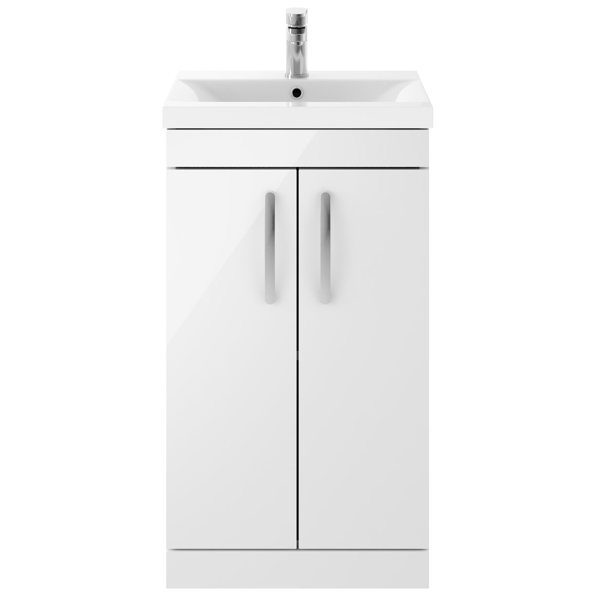 500mm FS 2-Door Vanity & Basin 1 - Gloss White