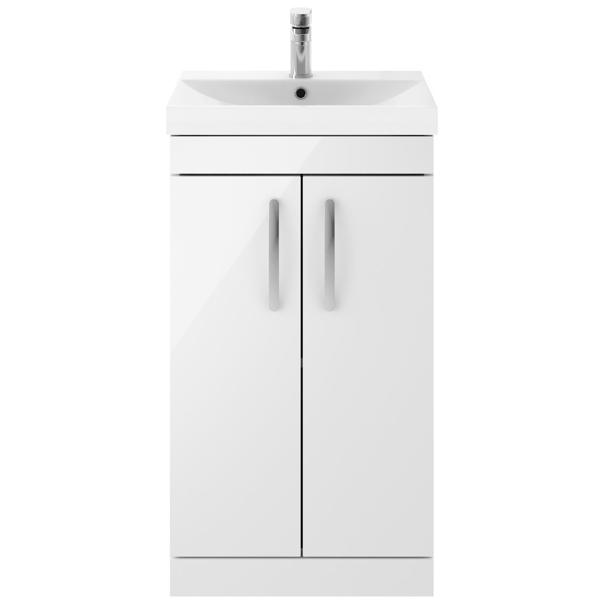 500mm FS 2-Door Vanity & Basin 3 - Gloss White