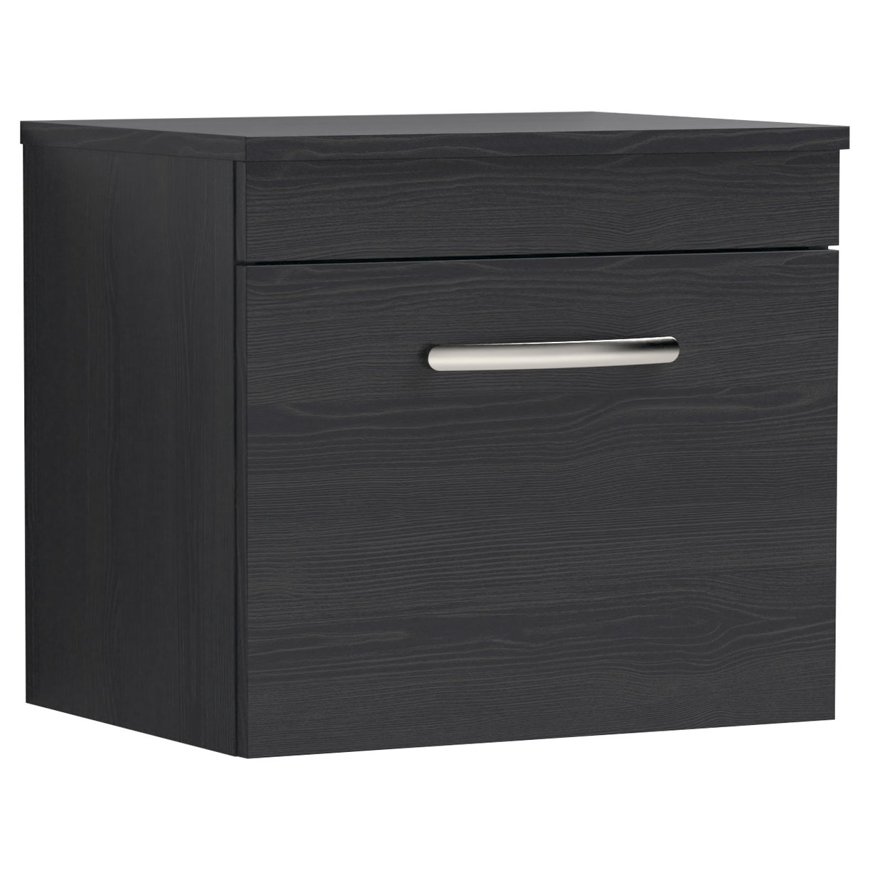 500mm WH Single Drawer Vanity & Worktop - Charcoal Black
