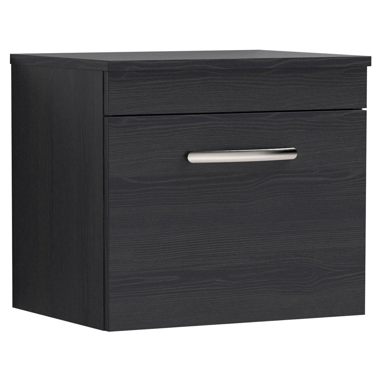 500mm WH Single Drawer Vanity & Worktop - Charcoal Black