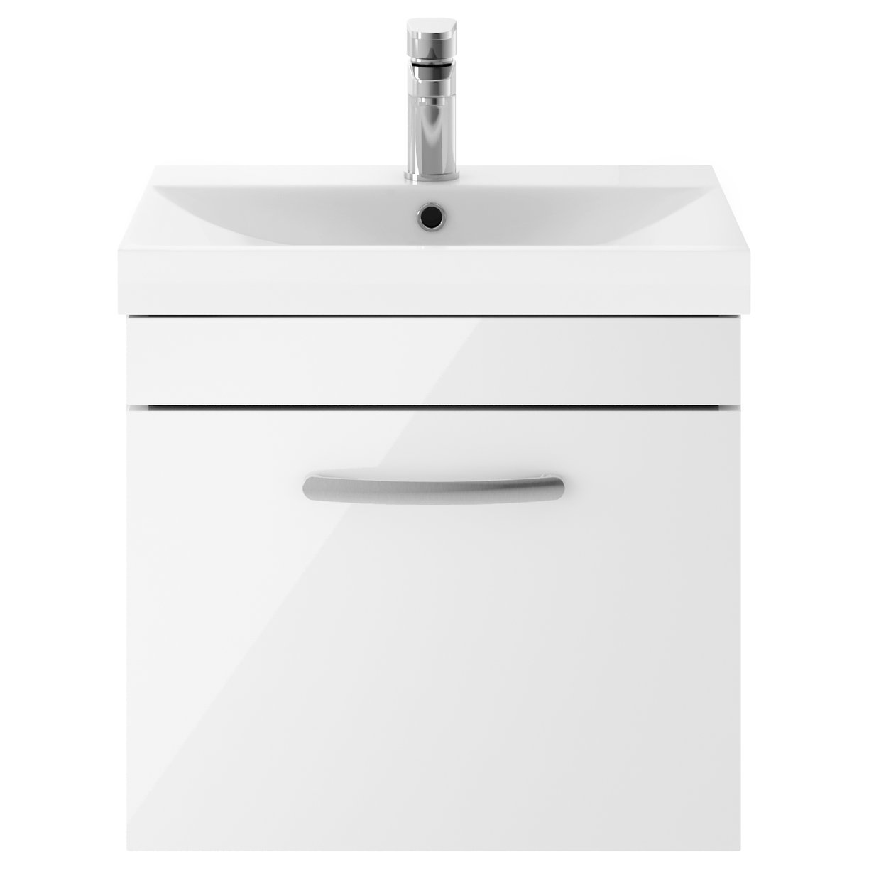 500mm WH Single Drawer Vanity & Basin 3 - Gloss White