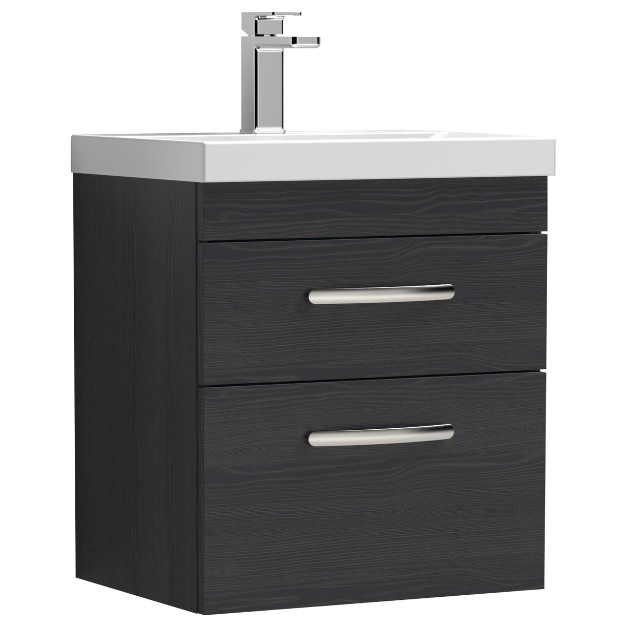 500mm WH 2-Drawer Vanity & Basin 3 - Charcoal Black