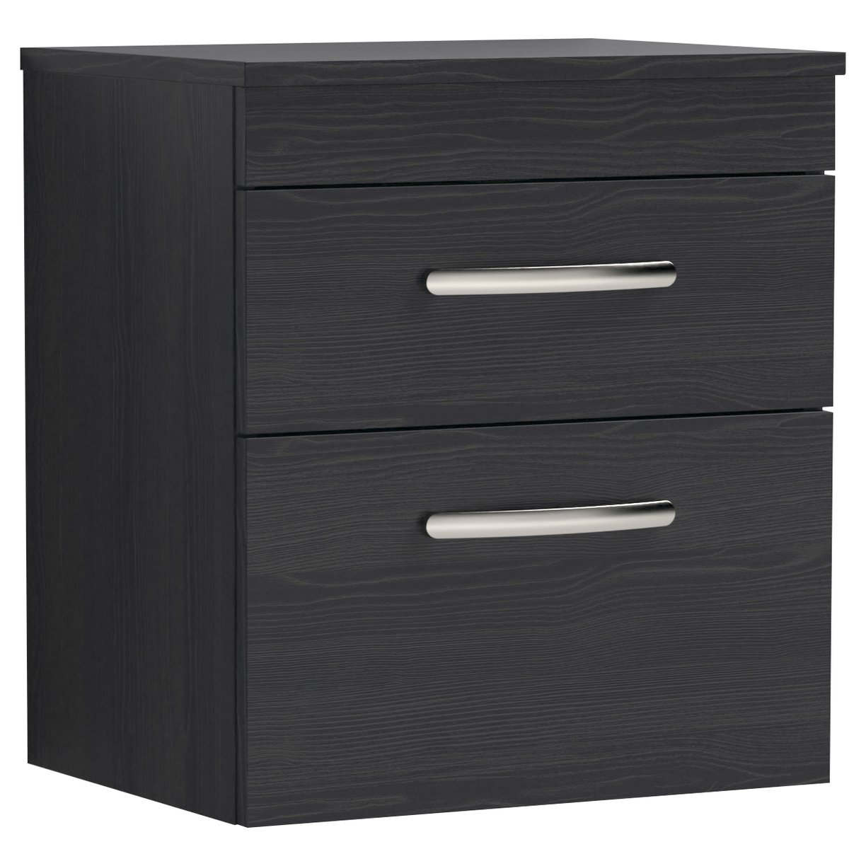 500mm WH 2-Drawer Vanity & Worktop - Charcoal Black