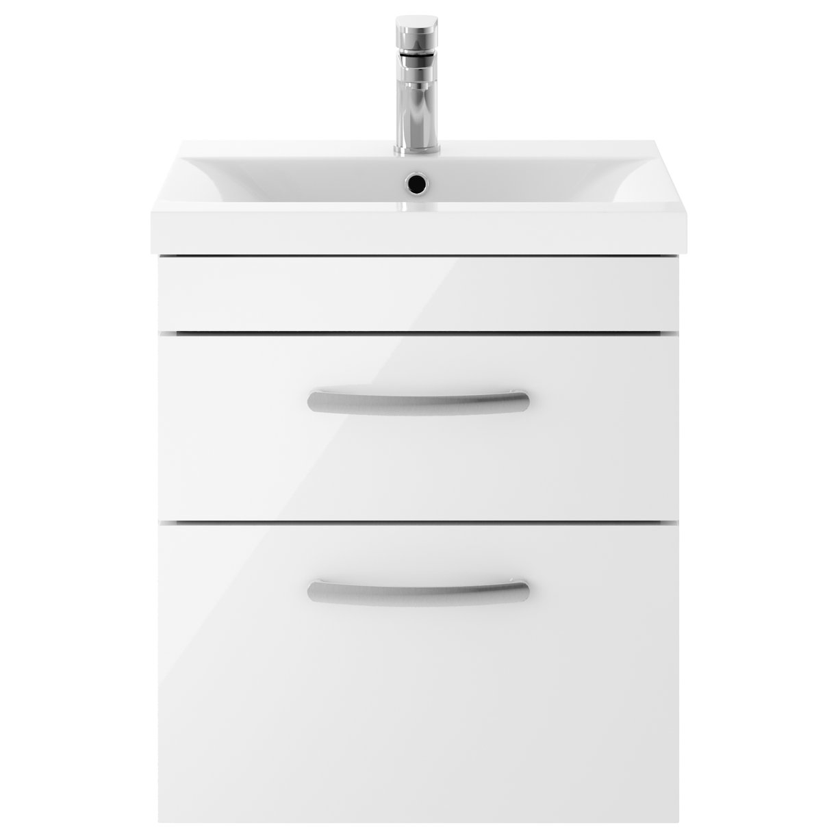 500mm WH 2-Drawer Vanity & Basin 1 - Gloss White