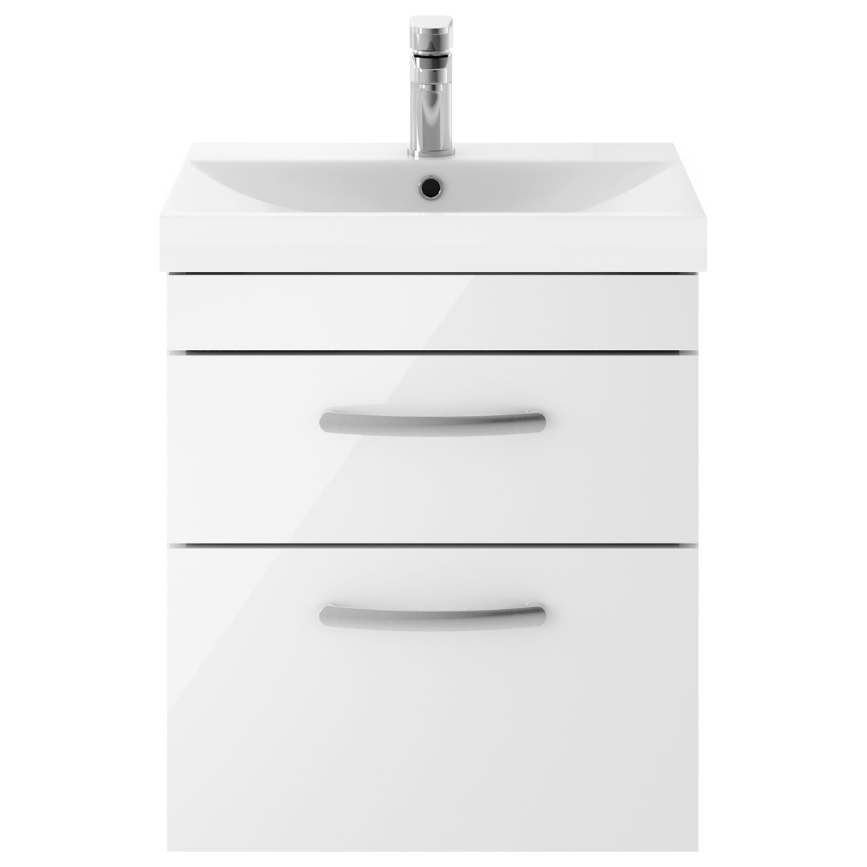 500mm WH 2-Drawer Vanity & Basin 3 - Gloss White
