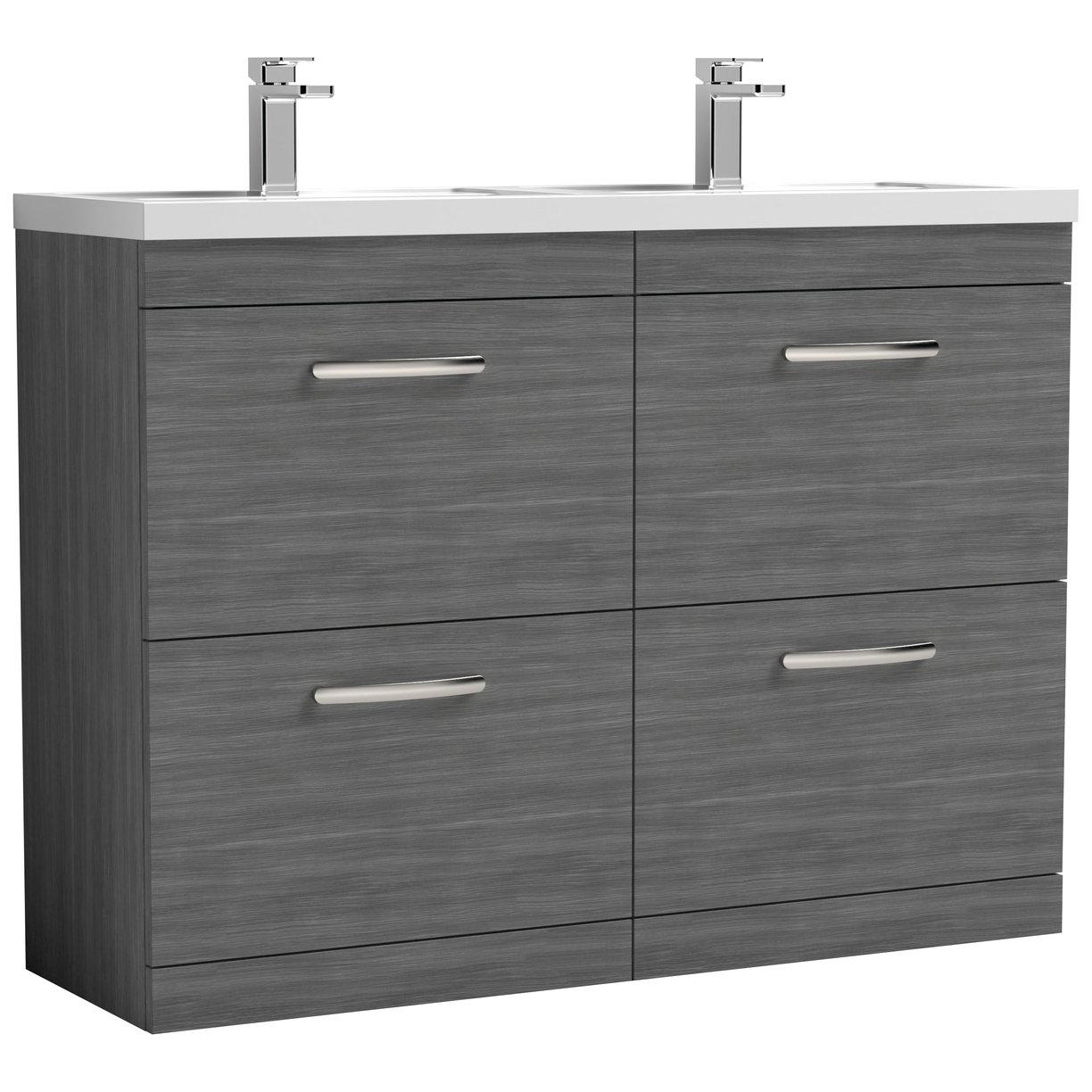 1200 FS 4-Drawer Vanity & Double Basin