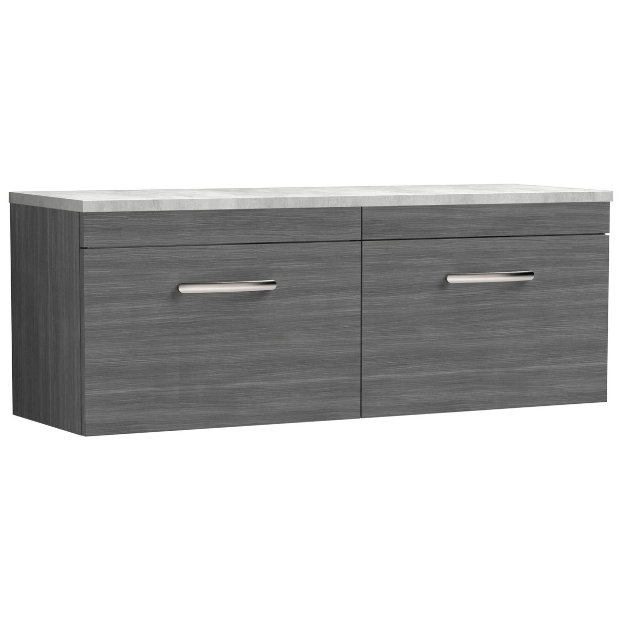 1200mm W/H 2-Drawer Unit & Lam Worktop - Grey Woodgrain