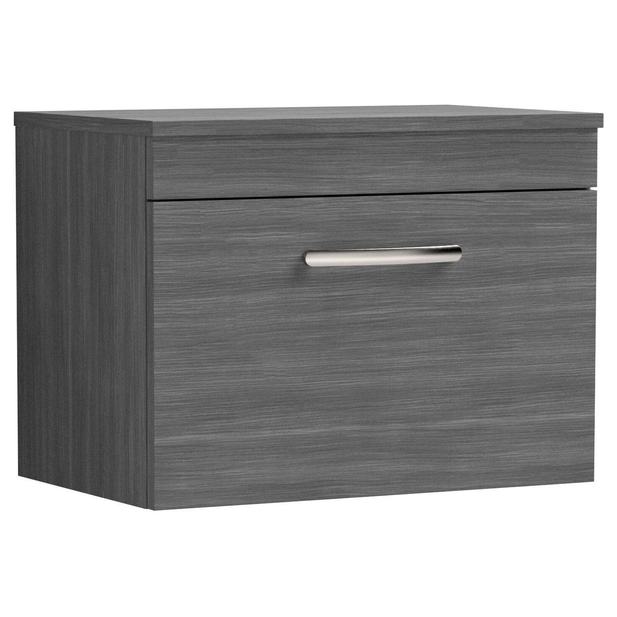 600mm WH Single Drawer Vanity & Worktop - Anthracite Woodgrain