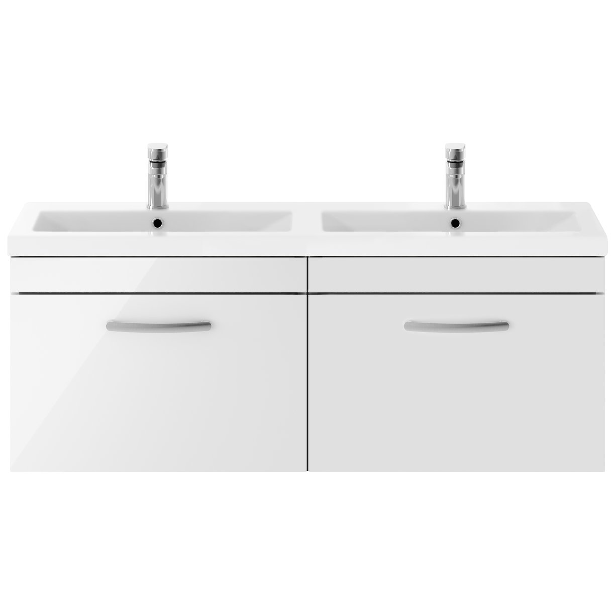 1200mm WH 2-Drawer Vanity & Double Basin - Gloss White
