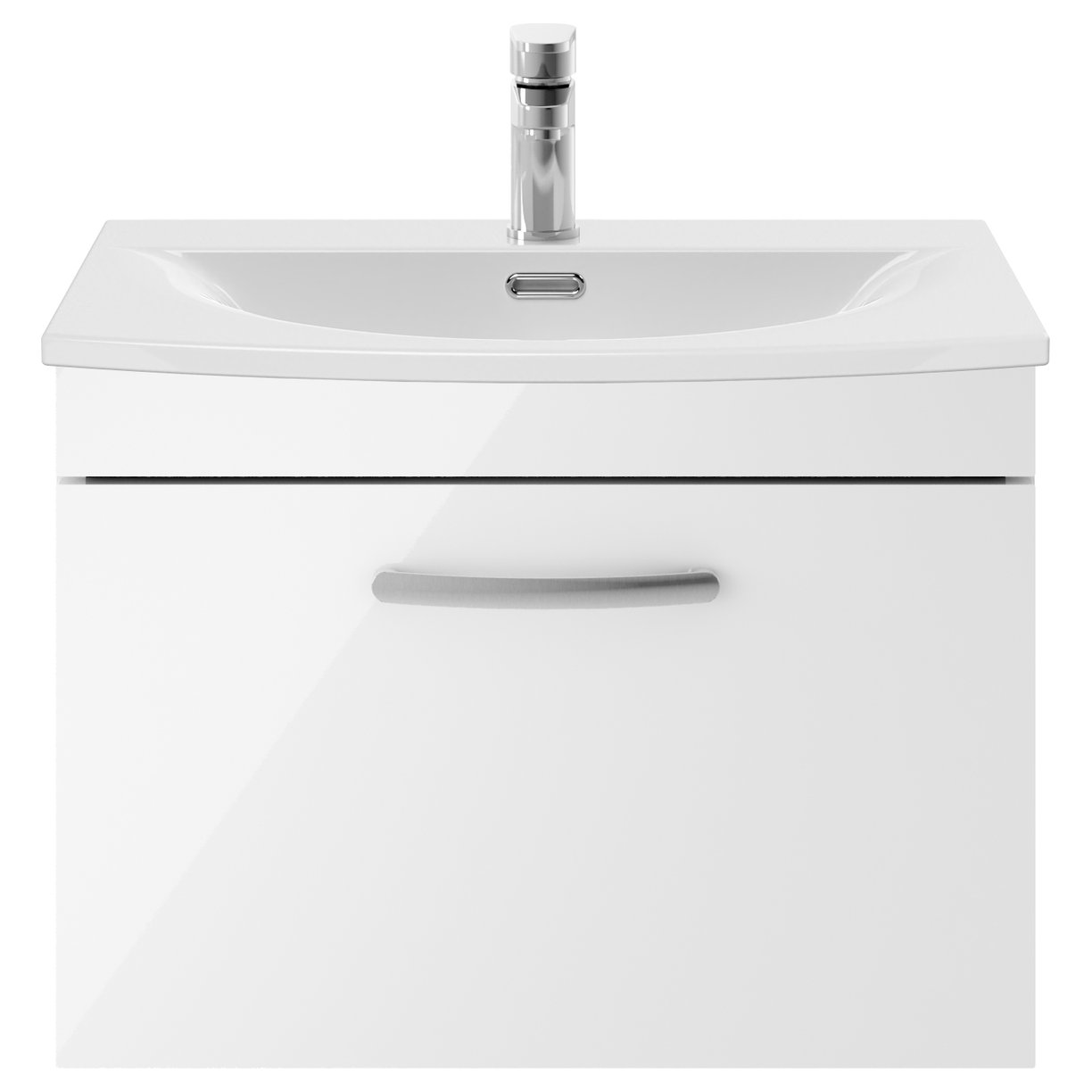 600mm WH Single Drawer Vanity & Basin 4 - Gloss White