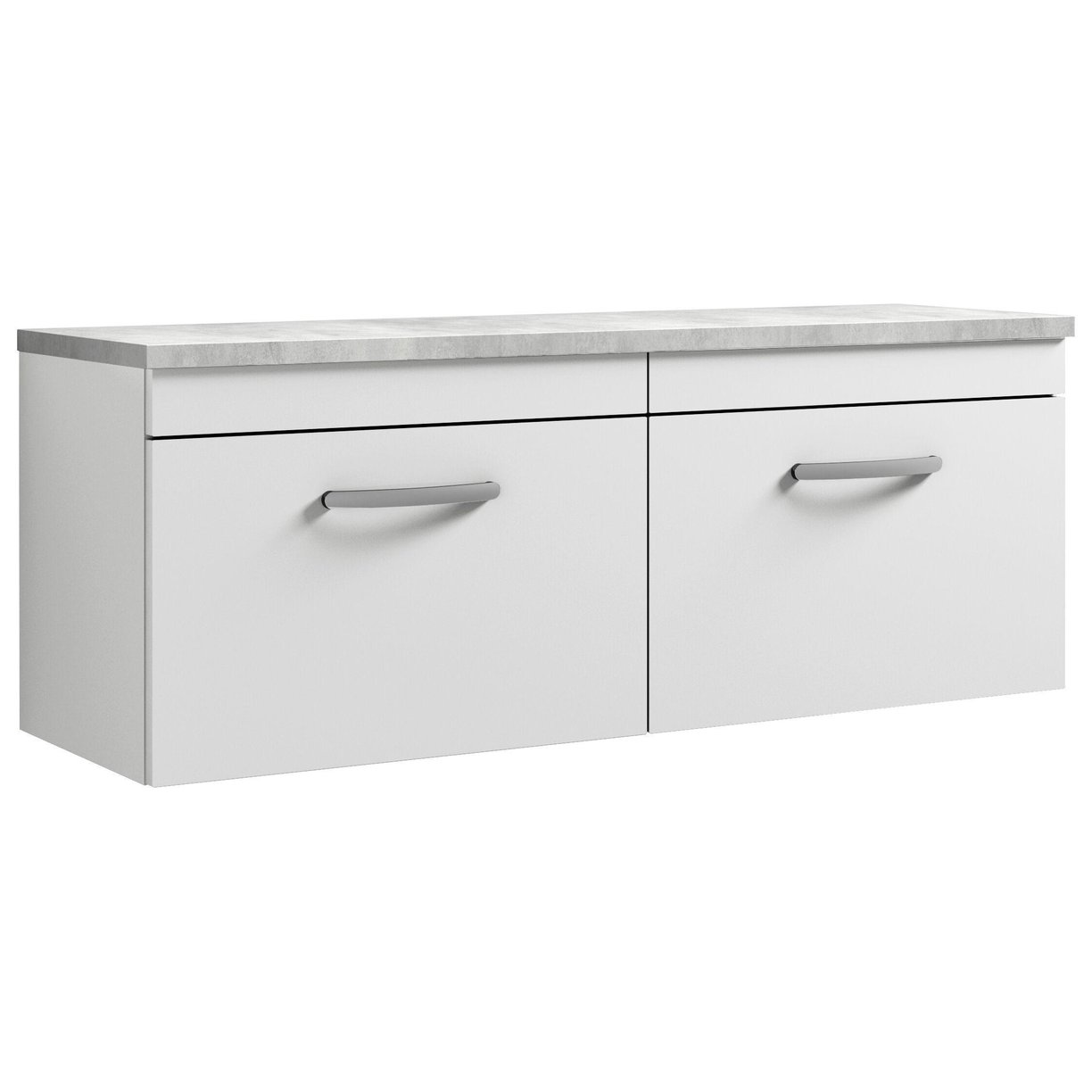 1200mm W/H 2-Drawer Unit & Lam Worktop - Gloss White