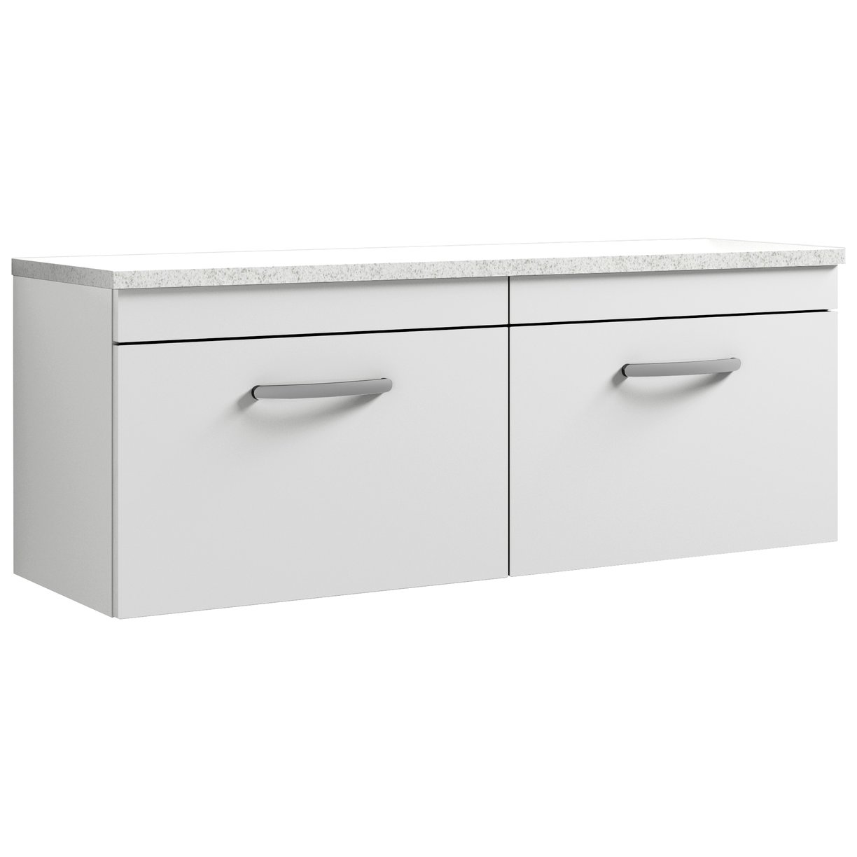 1200mm W/H 2-Drawer Unit & Lam Worktop - Gloss White