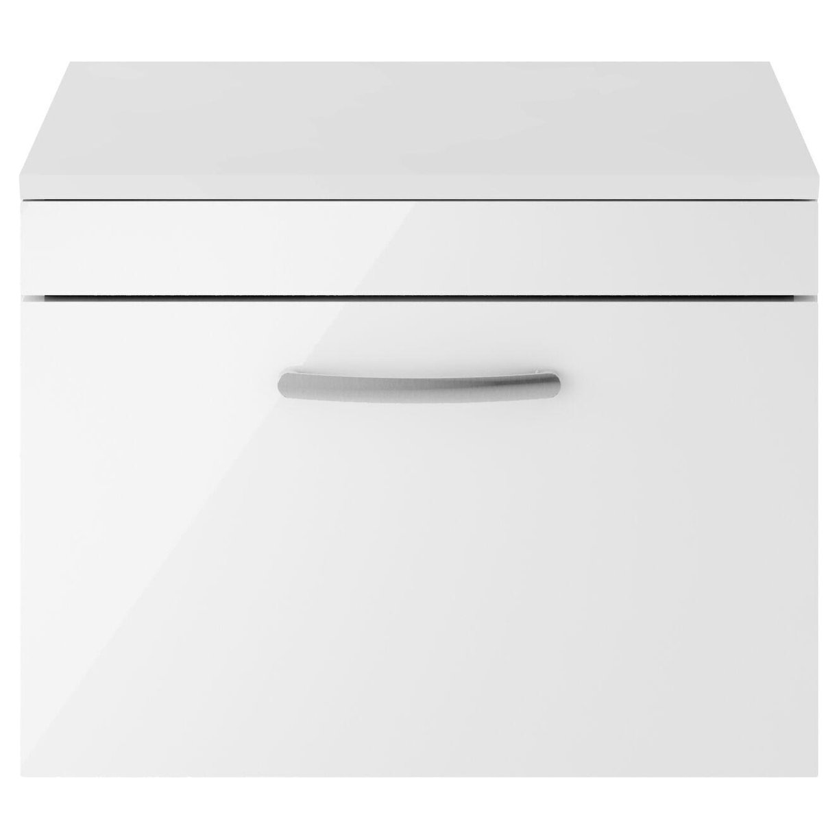 600mm WH Single Drawer Vanity & Worktop - Gloss White