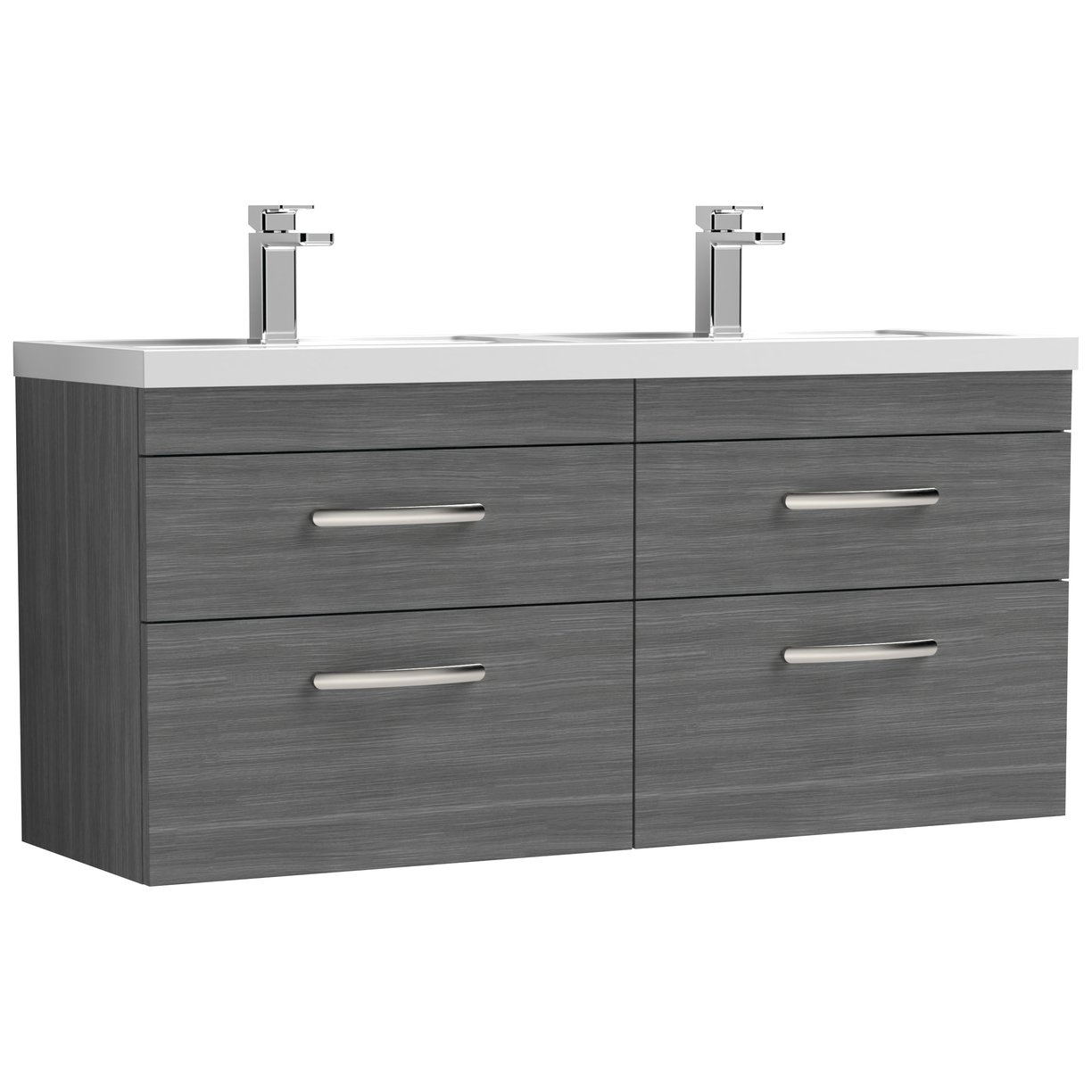 1200 WH 4-Drawer Vanity & Double Basin