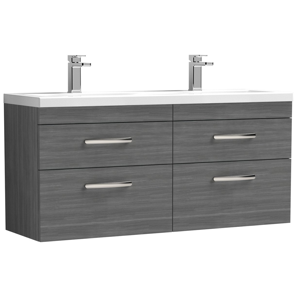 1200 WH 4-Drawer Vanity & Double Basin