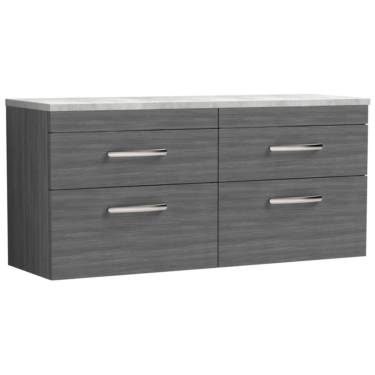 1200mm W/H 4-Drawer Unit & Lam Worktop - Grey Woodgrain