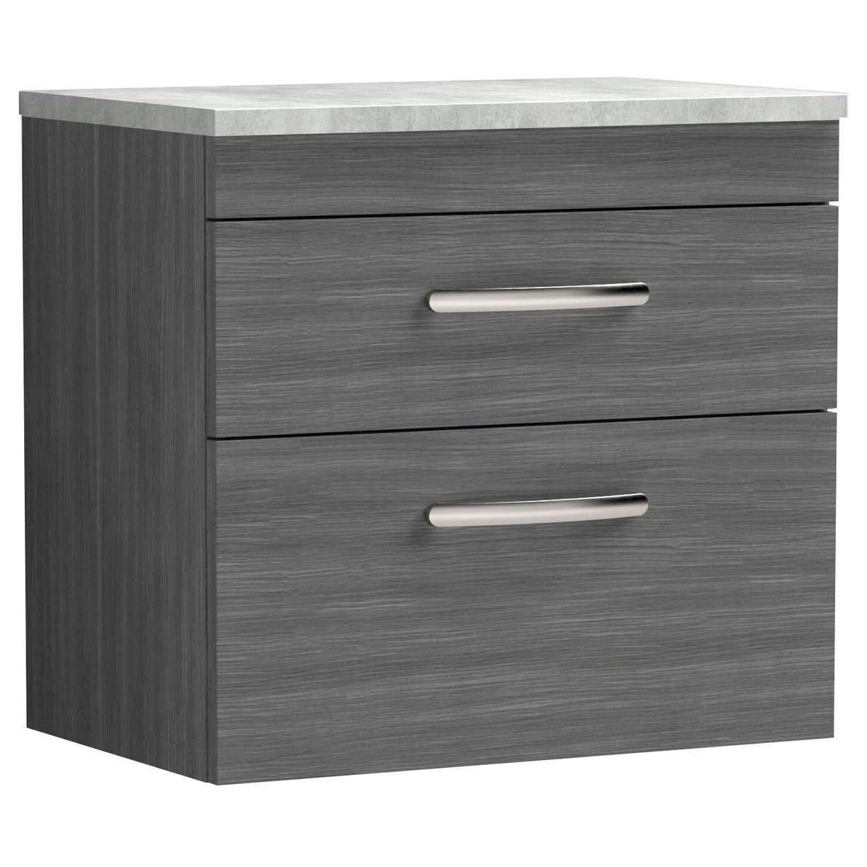 600mm WH 2-Drawer Vanity & Worktop - Anthracite Woodgrain