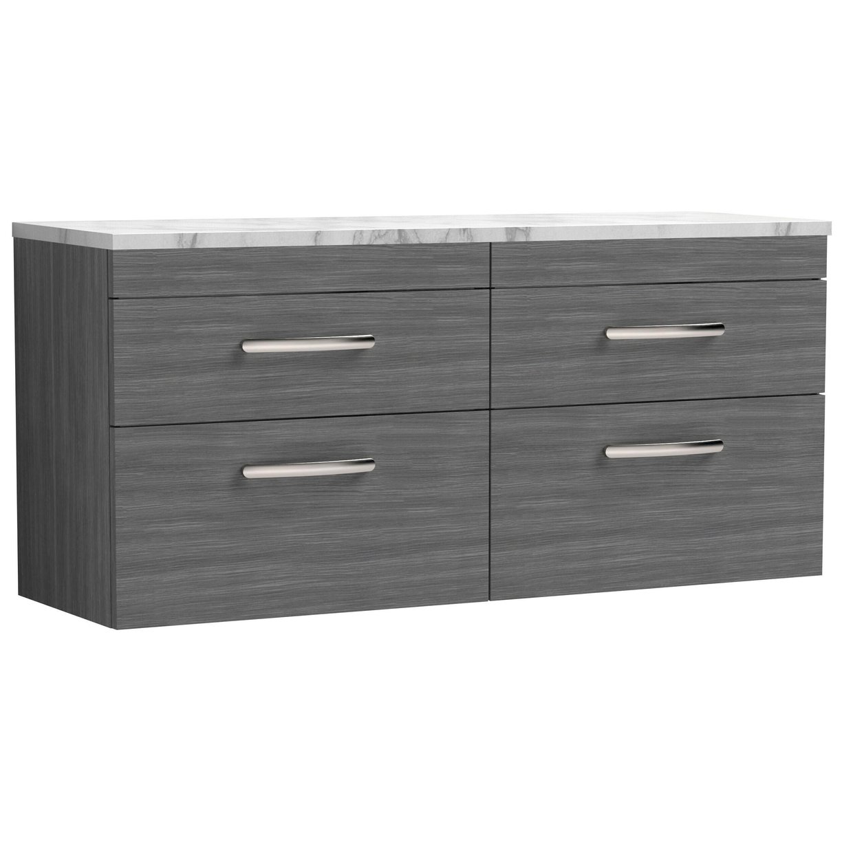 1200mm W/H 4-Drawer Unit & Lam Worktop - Grey Woodgrain