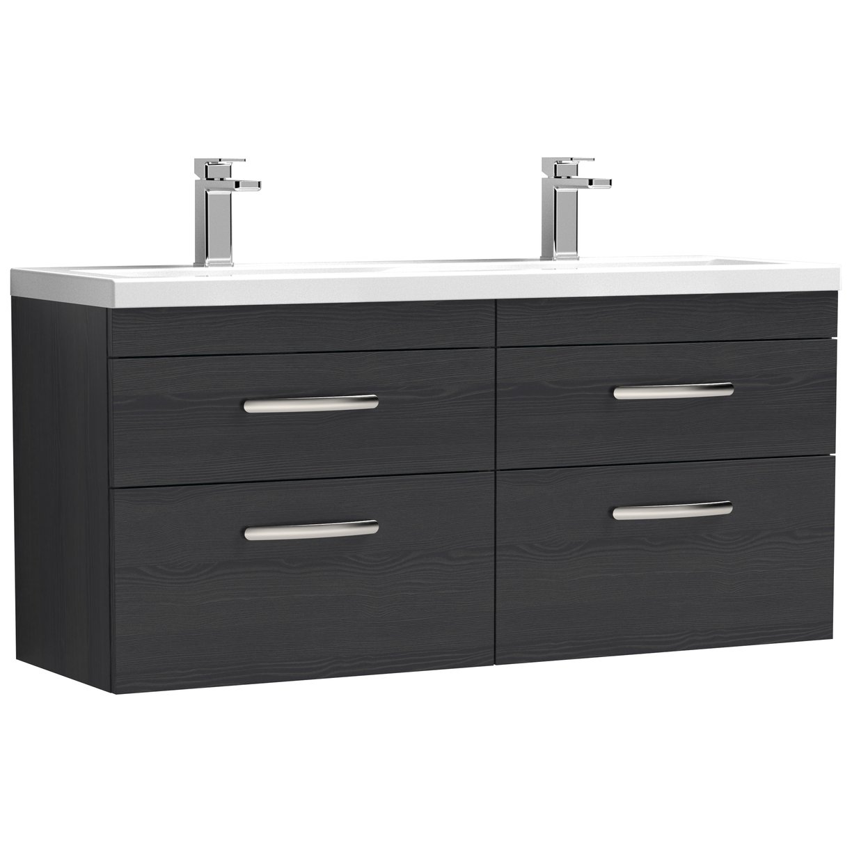 1200 WH 4-Drawer Vanity & Double Basin