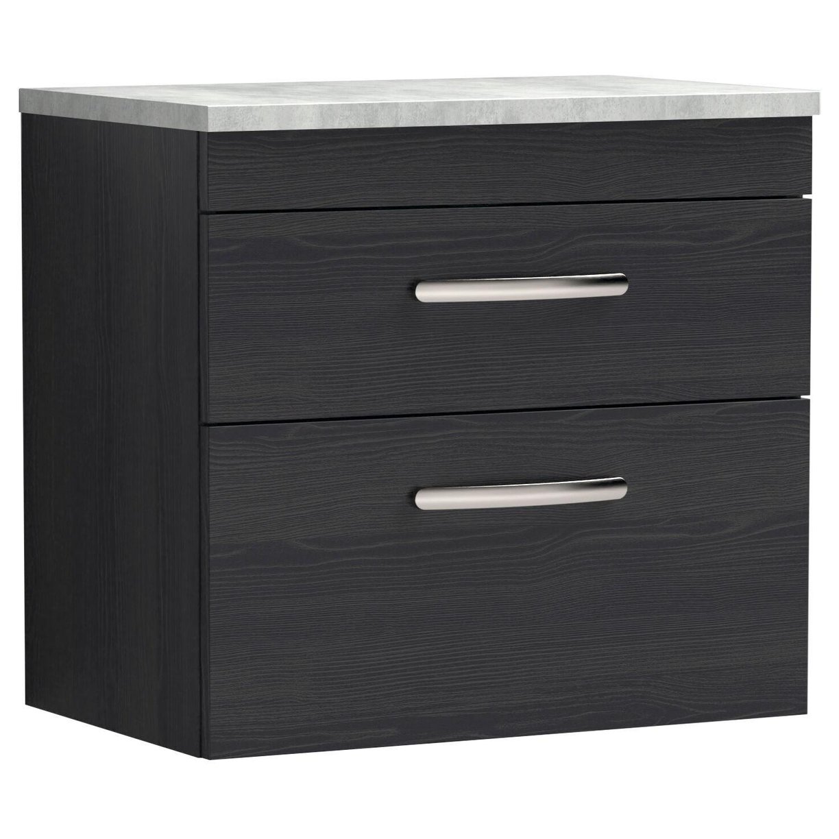 600mm WH 2-Drawer Vanity & Worktop - Charcoal Black