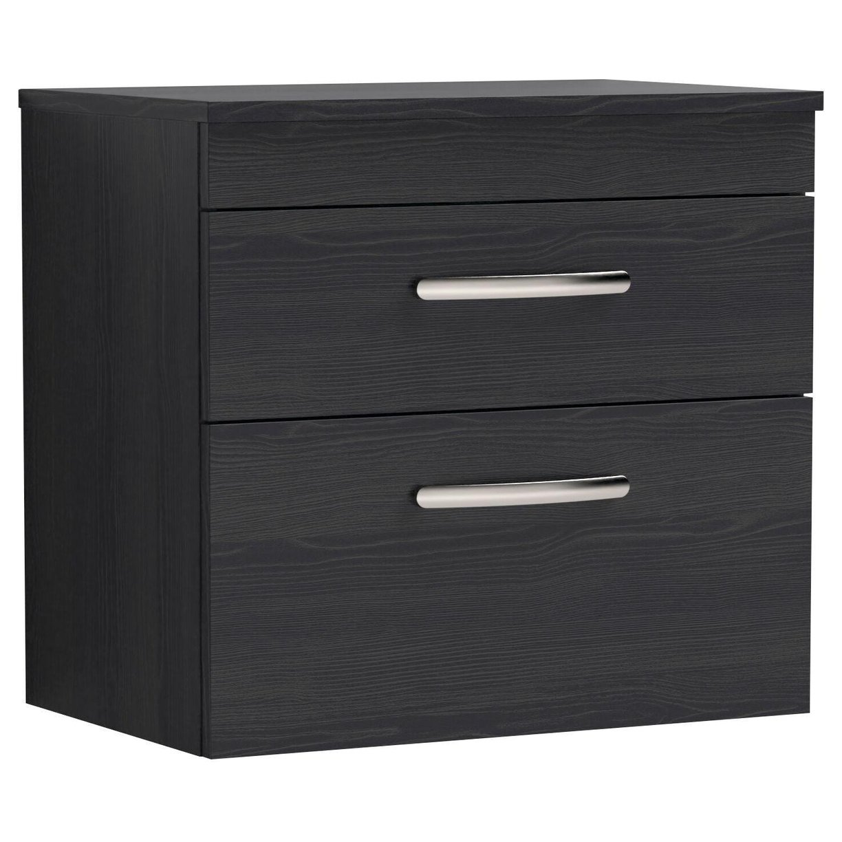 600mm WH 2-Drawer Vanity & Worktop - Charcoal Black