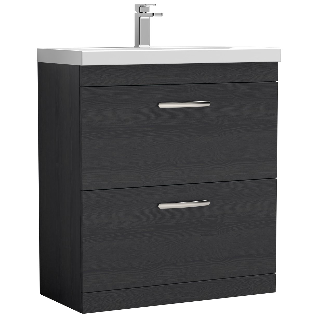 800mm FS 2-Drawer Vanity & Basin 1 - Charcoal Black