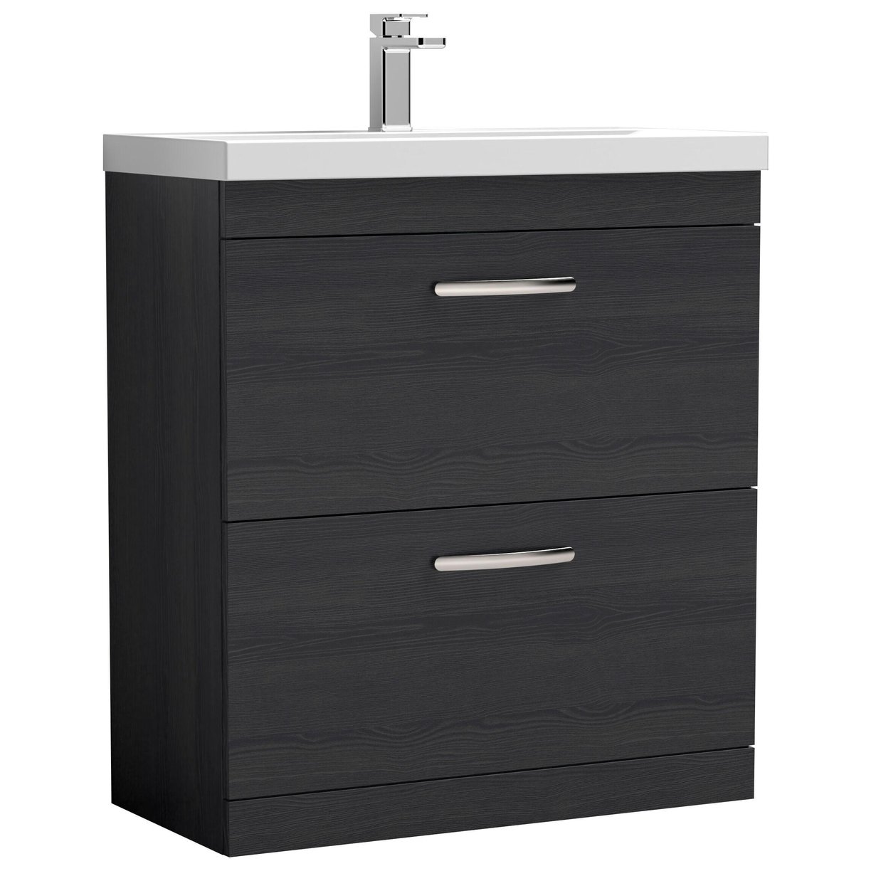 800mm FS 2-Drawer Vanity & Basin 1 - Charcoal Black