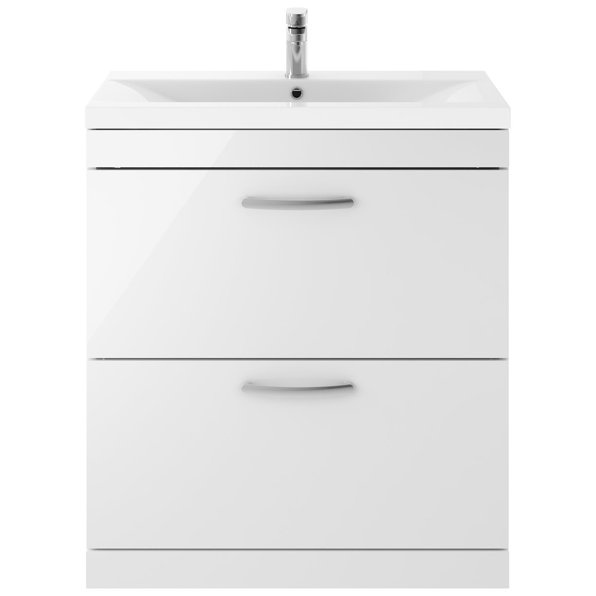 800mm FS 2-Drawer Vanity & Basin 1 - Gloss White
