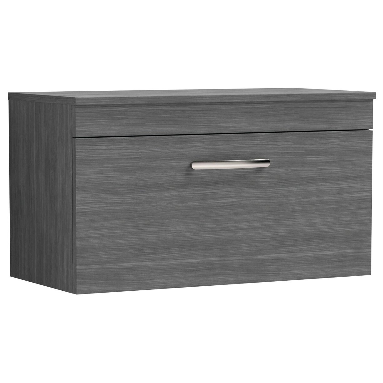 800mm WH Single Drawer Vanity & Worktop - Anthracite Woodgrain