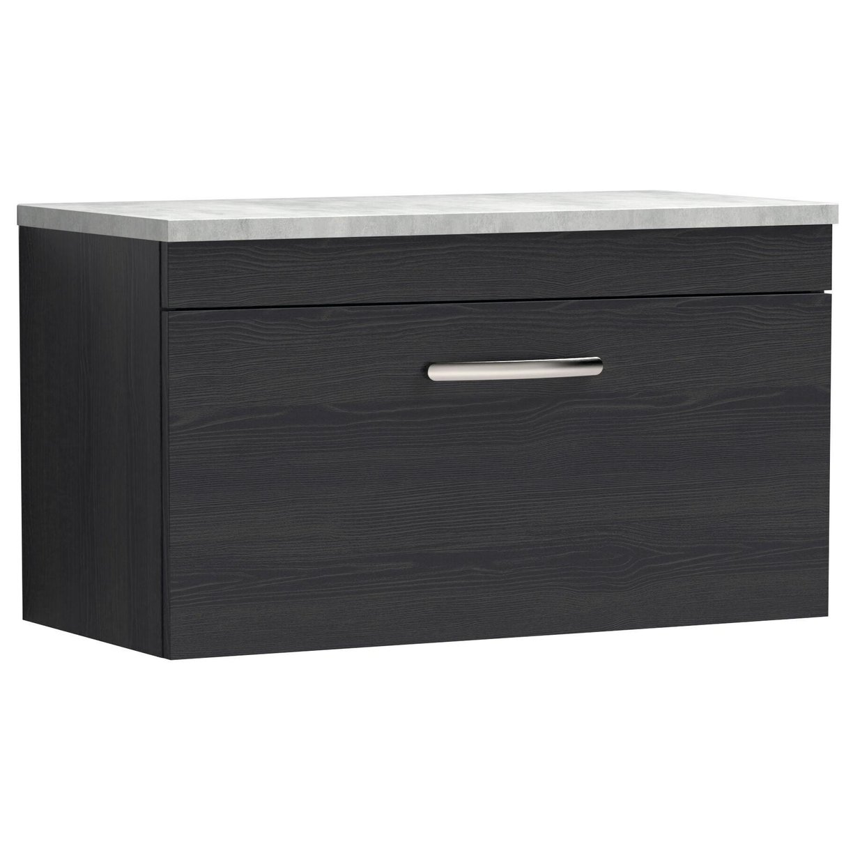 800mm WH Single Drawer Vanity & Worktop - Charcoal Black