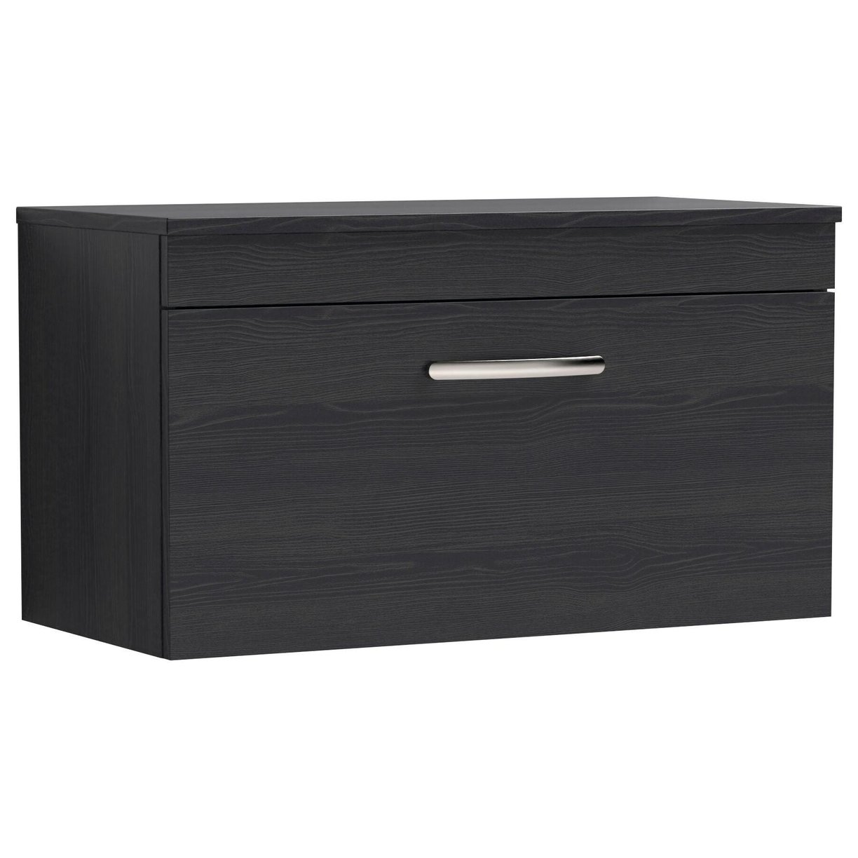 800mm WH Single Drawer Vanity & Worktop - Charcoal Black