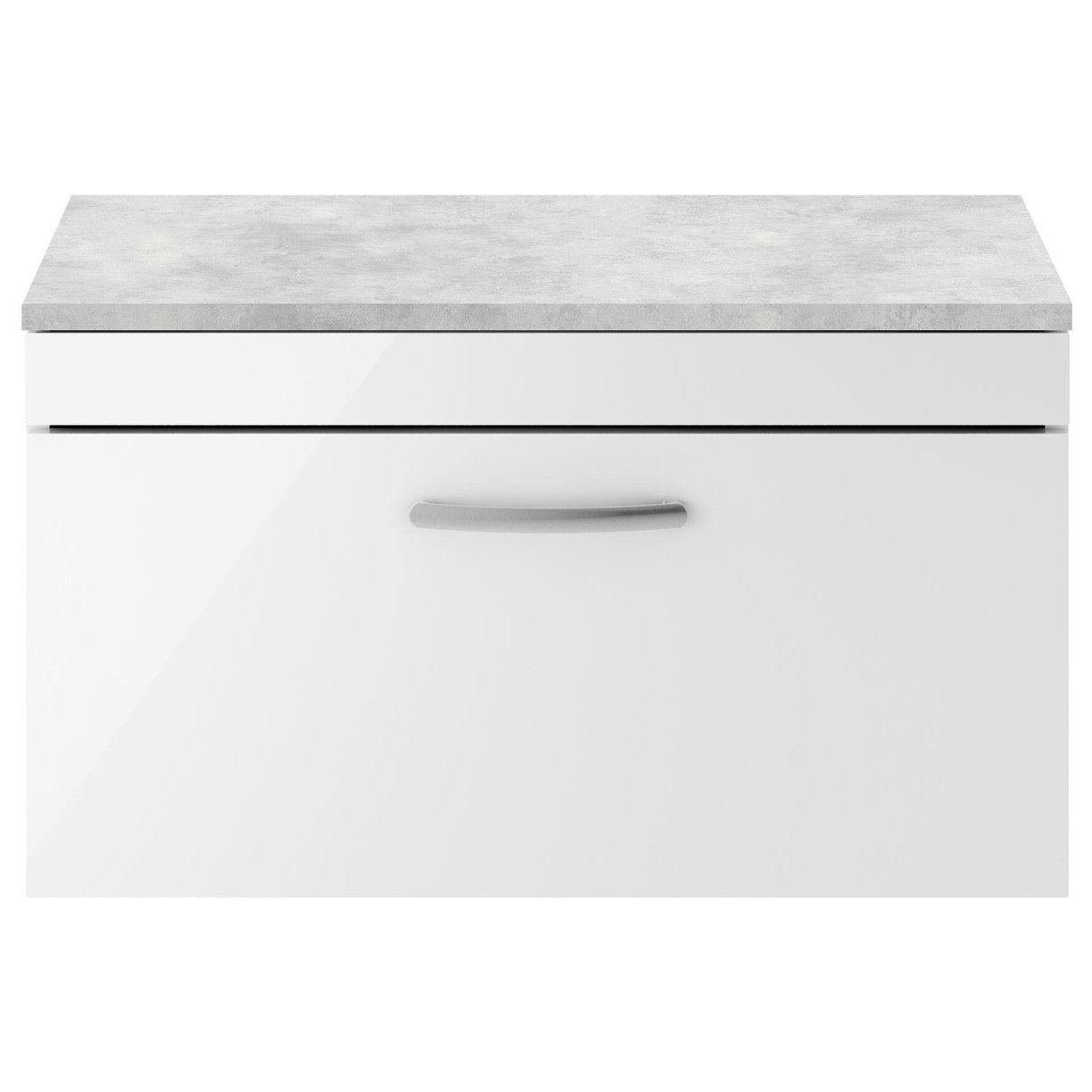 800mm WH Single Drawer Vanity & Worktop - Gloss White