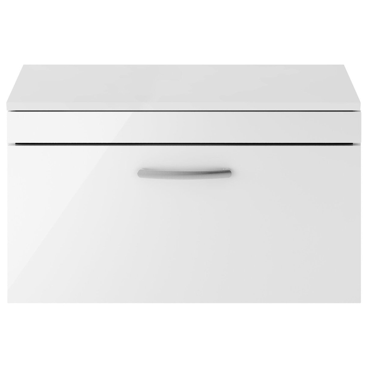 800mm WH Single Drawer Vanity & Worktop - Gloss White