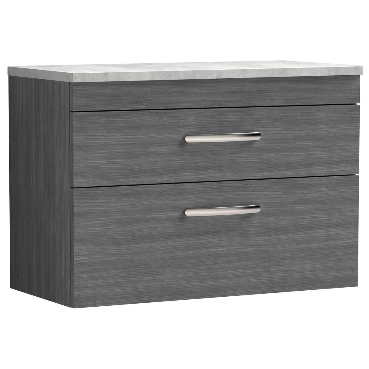 800mm WH 2-Drawer Vanity & Worktop - Anthracite Woodgrain