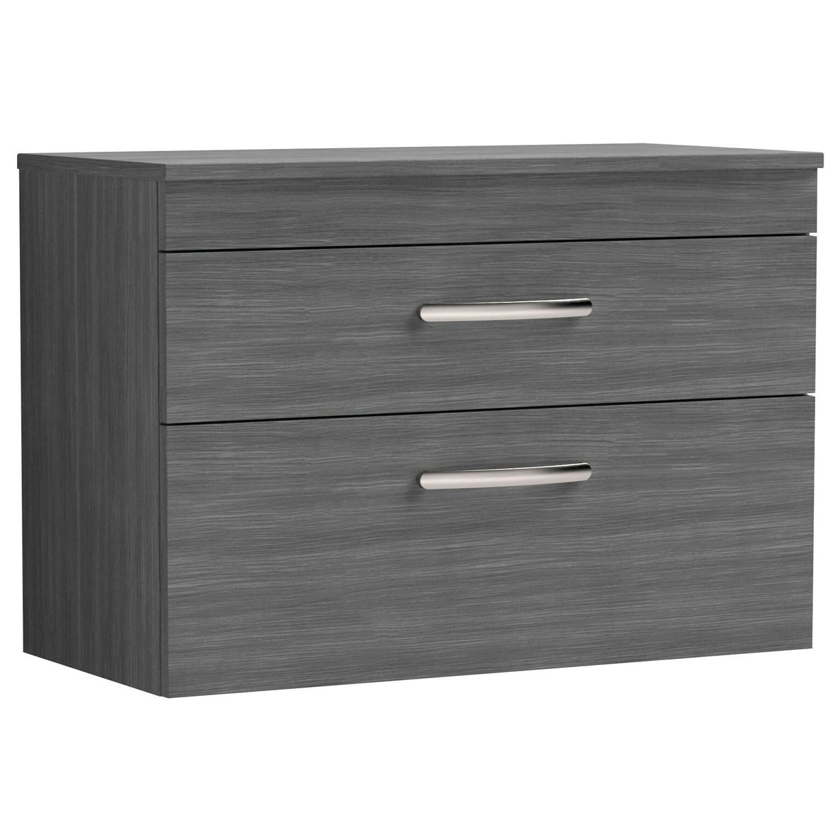 800mm WH 2-Drawer Vanity & Worktop - Anthracite Woodgrain