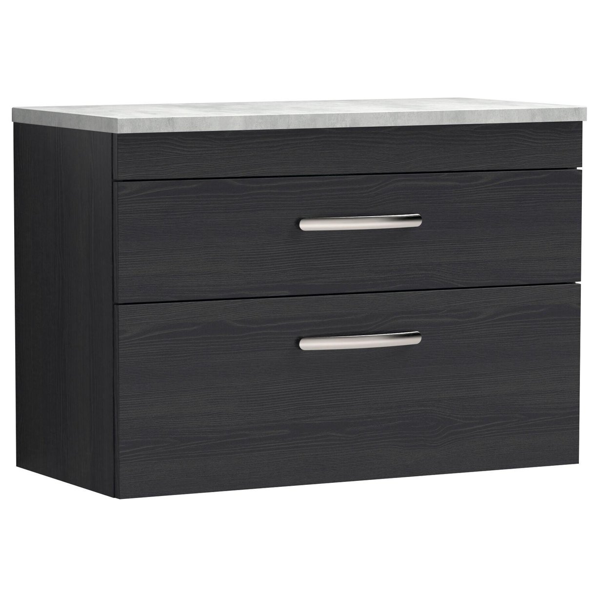 800mm WH 2-Drawer Vanity & Worktop - Charcoal Black