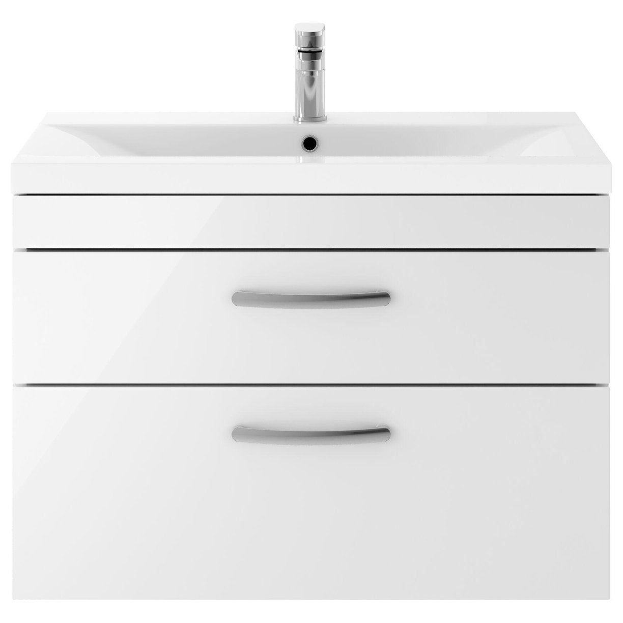 800mm WH 2-Drawer Vanity & Basin 1 - Gloss White