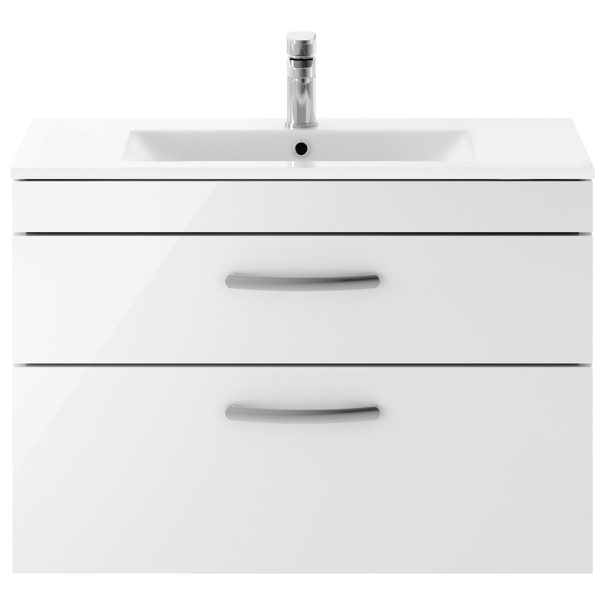 800mm WH 2-Drawer Vanity & Basin 2 - Gloss White