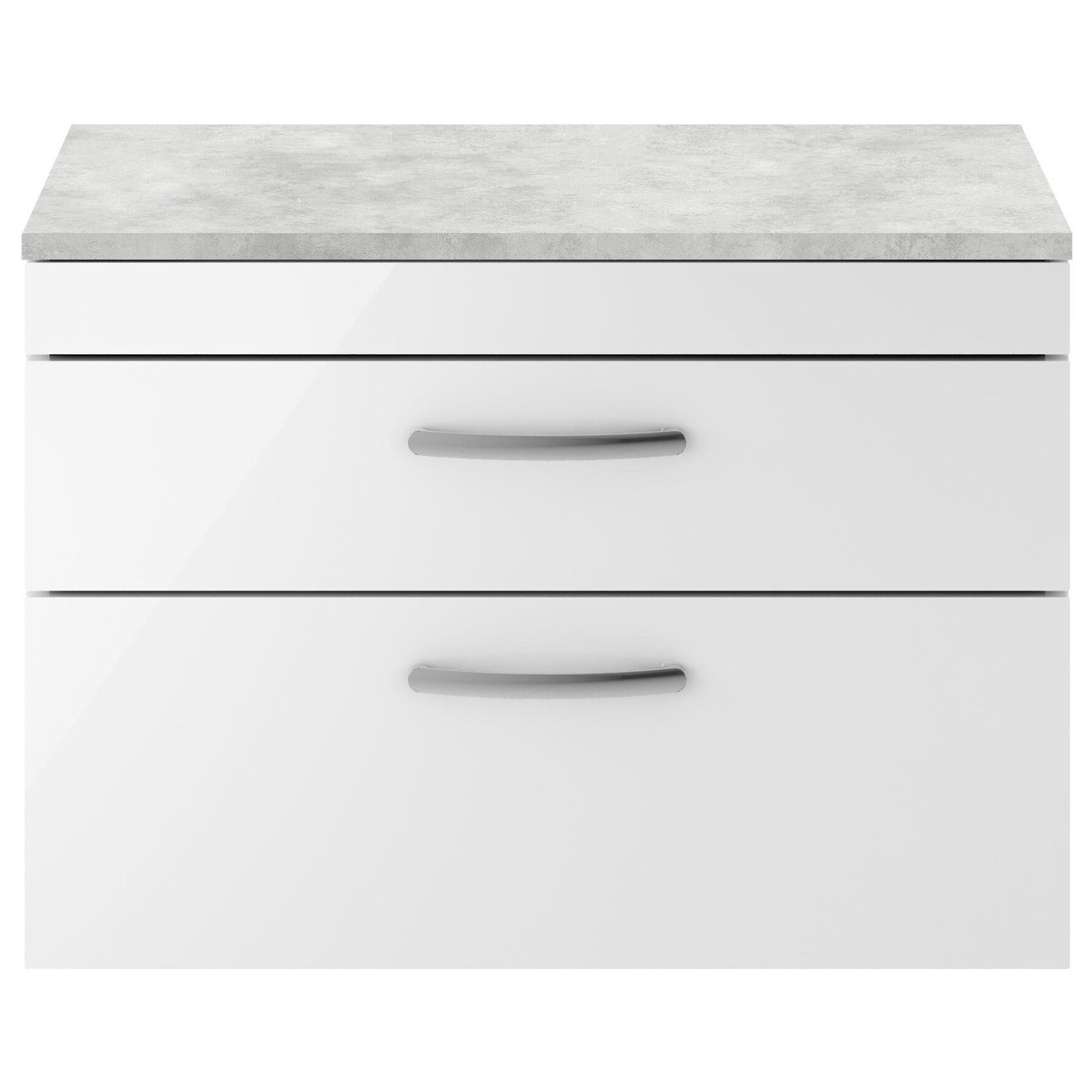800mm WH 2-Drawer Vanity & Worktop - Gloss White