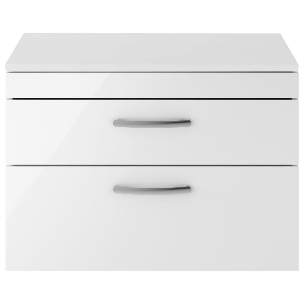 800mm WH 2-Drawer Vanity & Worktop - Gloss White