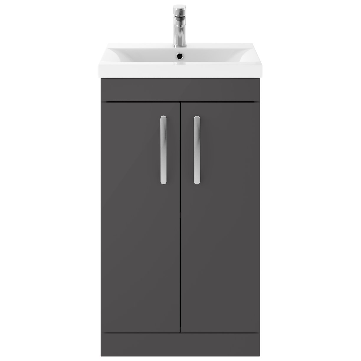 500mm FS 2-Door Vanity & Basin 1 - Gloss Grey