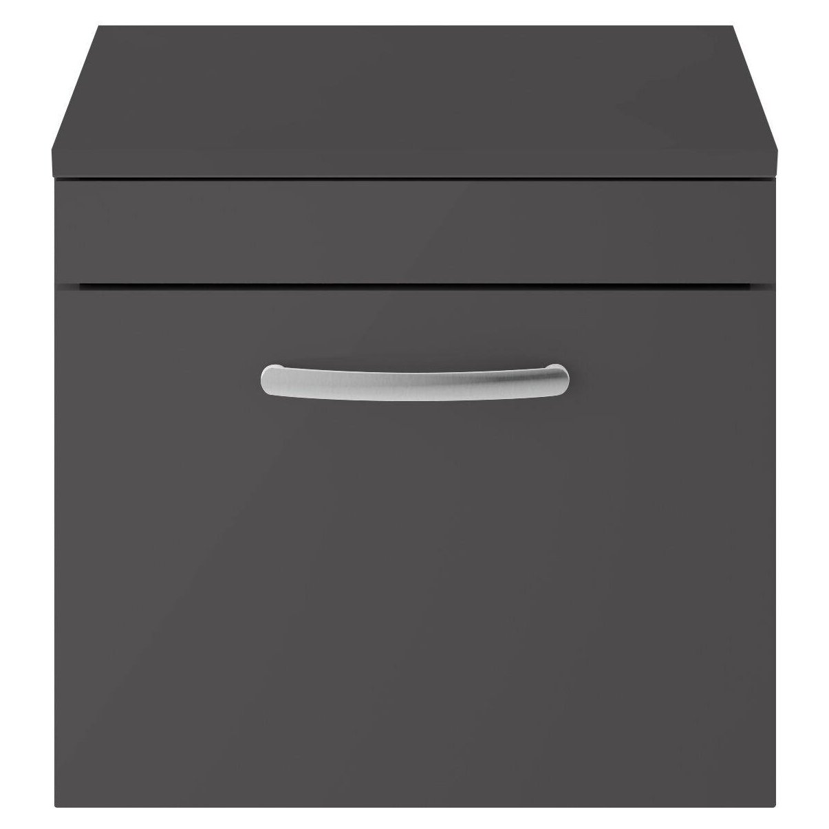 500mm WH Single Drawer Vanity & Worktop - Gloss Grey